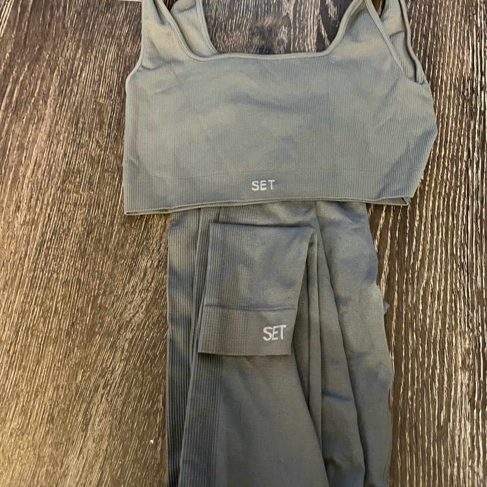 set active: sculptflex box cut sports bra , size L, slate